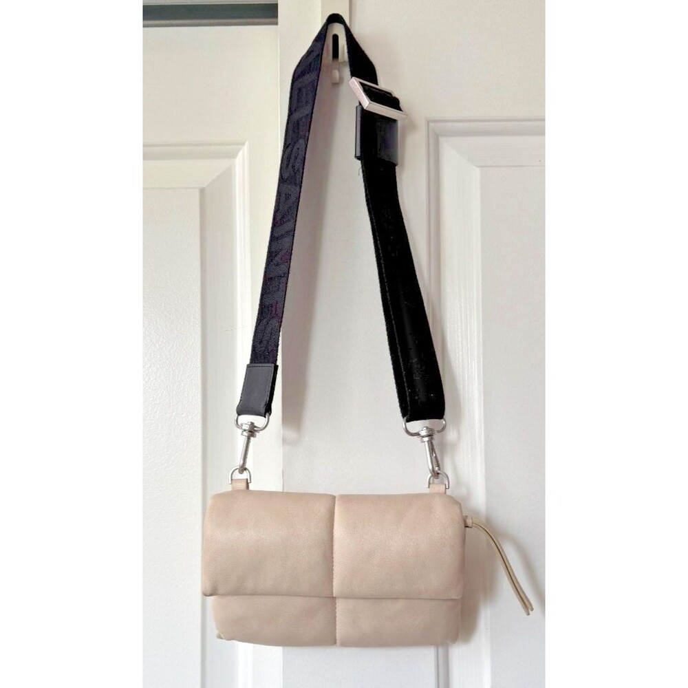 ALLSAINTS Ezra Quilted Cream Ivory Leather Convertible Clutch Crossbody Bag